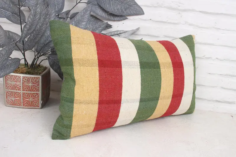 12x20 Red Cushion, Vintage Pillow, Bolster Throw Cushion Cover, Throw Kilim Pillow, Turkish Bench Pillow Cover, Pillow Case, Pillow for Couch - 3