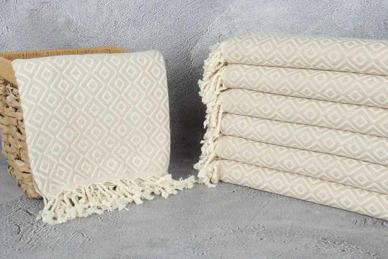 Gift Towel, Bachelorette Gifts, Kids Beach Towel, Absorbent Turkish towel, 70x40 Cotton Diamond Towel, Handmade Gift, Beach Theme Wedding Gift - 3