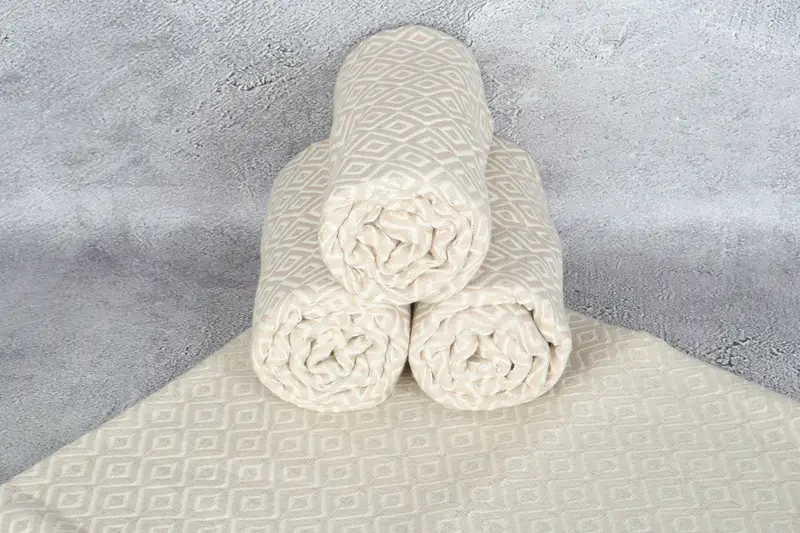 Gift Towel, Bachelorette Gifts, Kids Beach Towel, Absorbent Turkish towel, 70x40 Cotton Diamond Towel, Handmade Gift, Beach Theme Wedding Gift - 7