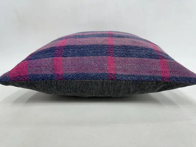 Authentic Cushion, Cushion Case, Vintage Kilim Pillow, Handmade Kilim Cushion, Ethnical Kilim Rug Pillow, 18x18 Purple Cushion Case - 5