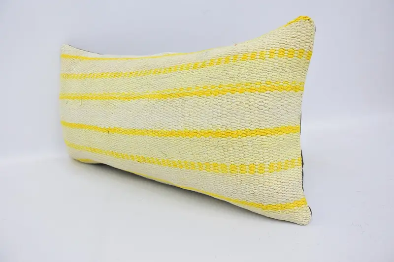 Vintage Kilim Pillow, 12x24 White Pillow Sham, Retro Cushion, Boho Pillow Sham Cover, Boho Pillow, Pillow Sham, Hippie Throw Pillow Cover - 4