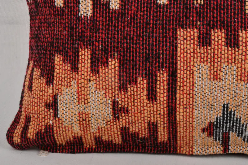 Home Decor Pillow, Gift Pillow, Armchair Pillow Cover, Boho Pillow, Wool Kilim Pillow Cushion, 10x20 Red Pillow Sham, Pillow Sham - 4