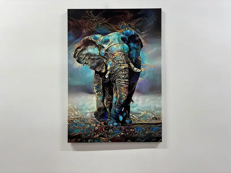Blue Tones Elephant, Canvas Wall Art, Elephant Poster, Luxury Wall Art, Abstract Elephant Wall Art, Modern Wall Decor, Elephant Lover Gift, - 2