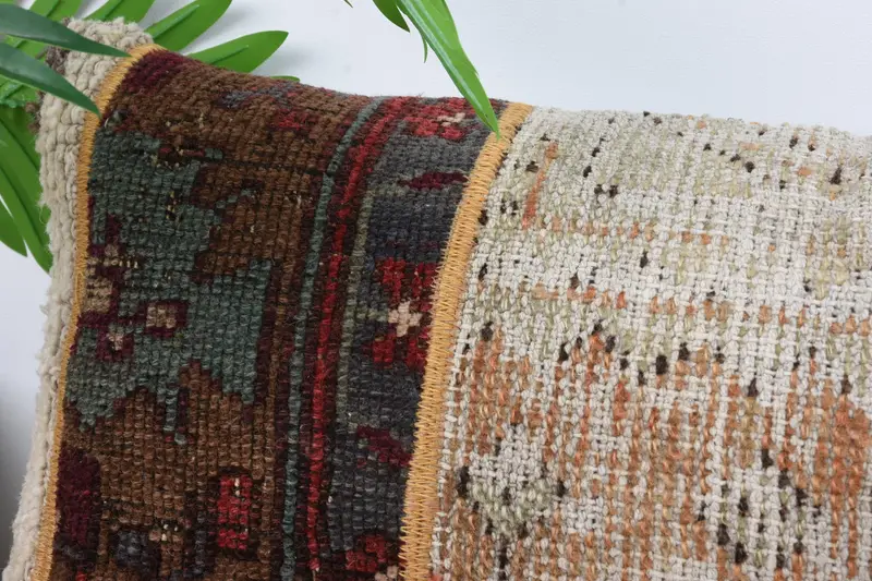 Anatolian Pillow Cover, 12x43 Rainbow Cushion Case, Kilim Pillow, Vintage Kilim Throw Pillow, Cushion Cover, Vintage Pillow, Ottoman Pillow - 2