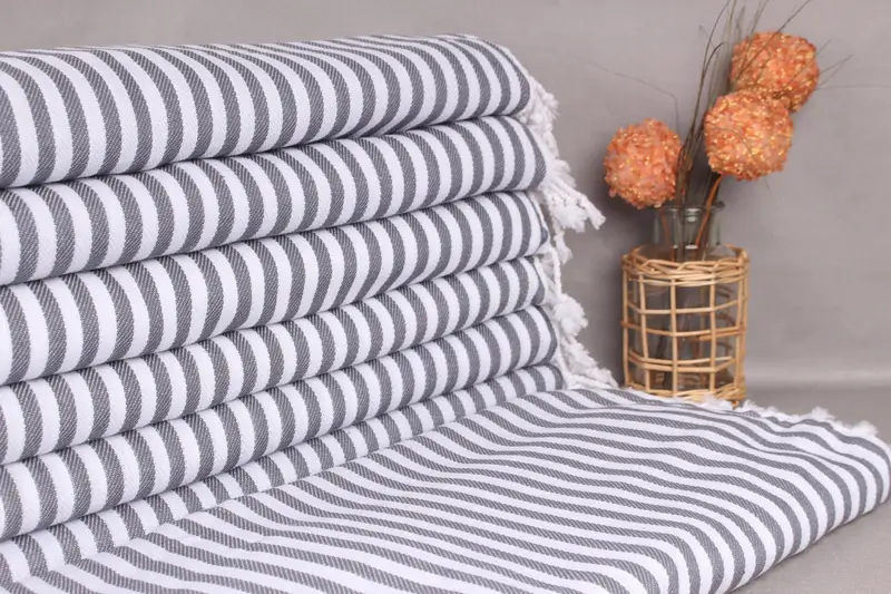 Decorative Blanket, Beach Bachelorette Party Decorations, Woven Blanket, Wedding Favors, 104x76 Cotton Striped Towel, Gift For Boyfriend - 1