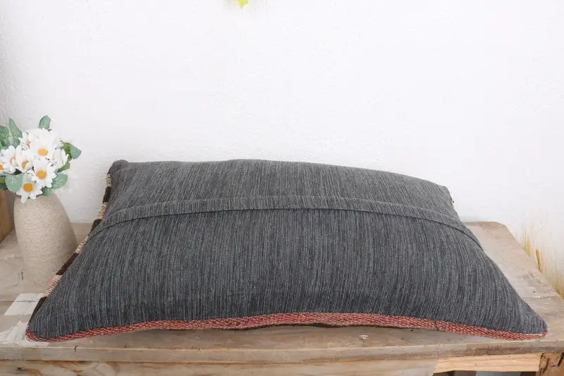 Boho Throw Cushion, Pillow Case, Kilim Pillow Cover, Antique Pillows, Decorative Throw Pillow Cover, 12x20 Beige Pillow Sham, Gift Pillow - 7