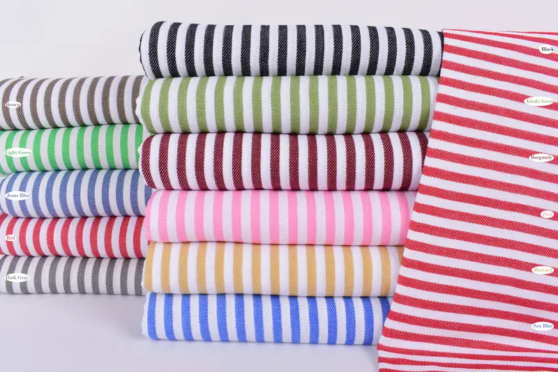 Tablecloth Sax Blue Striped Throw, 103x75 Inches, Organic Cotton