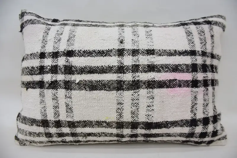 16x24 White Cushion Cover, Kilim Pillow Cover, Turkish Corner Pillow, Gift Pillow, Cozy Throw Cushion, Boho Pillow, Pillow Sham - 1
