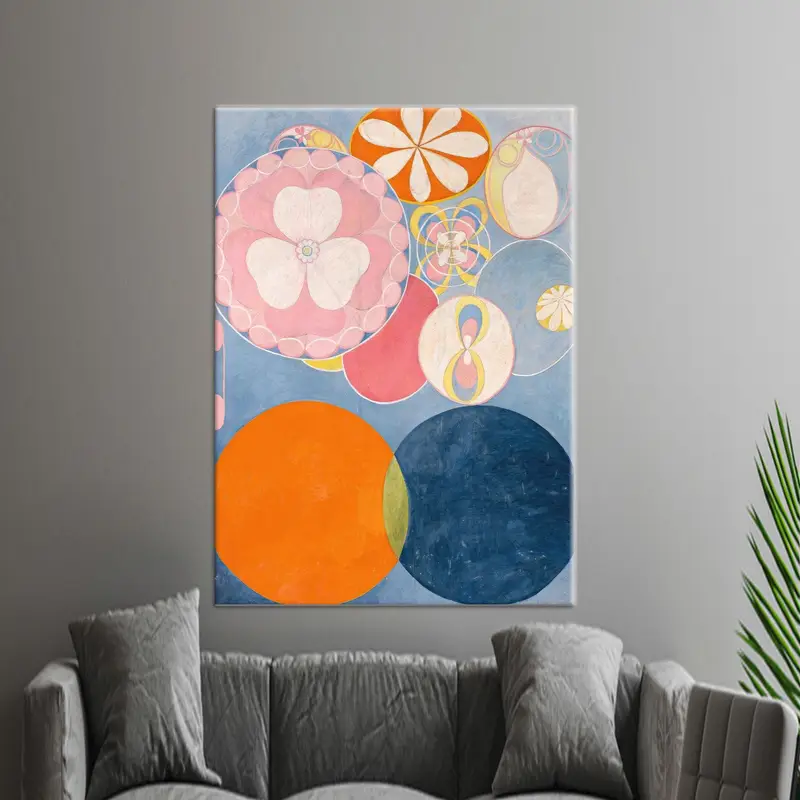 エレガントな自由奔放に生きる抽象的な花のキャンバス プリント - モダンな装飾