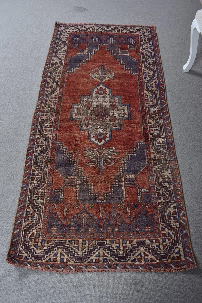 Alfombra Roja y Morada, 2,9x6,3ft Solid Comfort