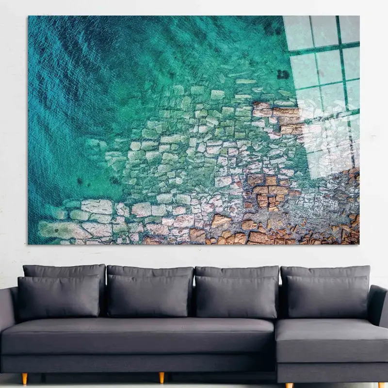 Elegante bedruckte Leinwand mit Meereslandschaft – lebendige Kunst mit Meerblick