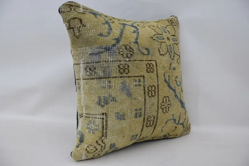 Turkish Pillow, Lounge Throw Cushion, 18x18 Beige Pillow Sham, One Of A Kind Pillow Case, Throw Kilim Pillow, Pillow Case, Turkish Kilim Pillow - 2