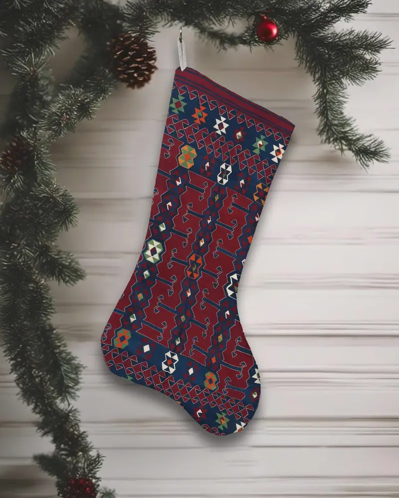 お祭りレッドクリスマスストッキング、幅12インチのコットンストッキング