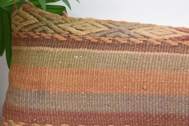 Turkish Pillow, Kilim Cushion Sham, Pillow Sham, Vintage Kilim Pillow, Office Chair Cushion, 8x36 Green Cushion Case, Turkish Corner Cushion - 2