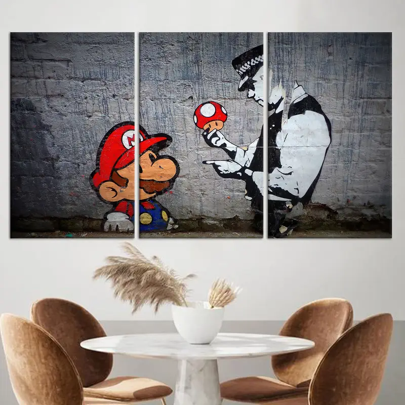 Super Mario Graffiti Canvas: Sanatsal Oyun Odası Dekoru