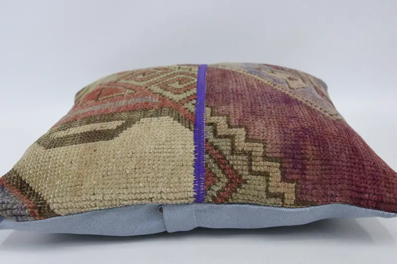 Pillow for Couch, 16x16 Red Cushion Cover, Aztec Pillow, Cushion Cover, Nautical Throw Pillow Cover, Vintage Kilim Pillow, Ethnical Kilim Rug Pillow - 5