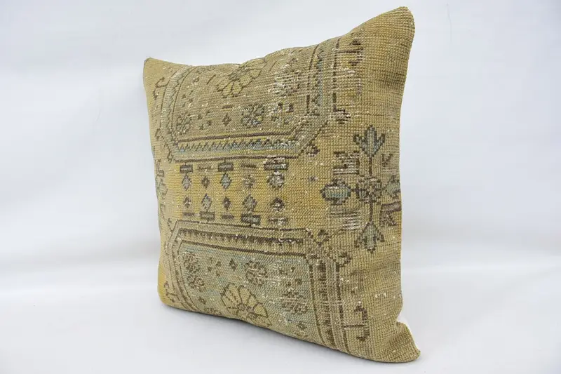 Pillow, 32x32 Beige Pillow Case, Vintage Throw Pillow Sham, Boho Pillow Sham Cover, Vintage Kilim Throw Pillow, Turkish Kilim Pillow - 5
