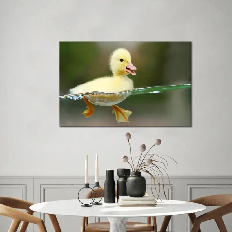 Moderner Enten-Leinwanddruck: Trendige Badezimmer- und Kinderzimmerdekoration
