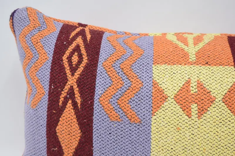Accent Throw Cushion Case, Kilim Pillow, Pillow Case, Pillow for Couch, Christmas Pillow Cover, 12x24 Red Pillow Sham, Antique Pillows - 2