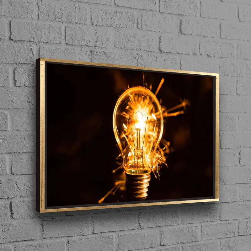 Electric Sparks: Printed Canvas Capturing Exploding Bulb Drama
