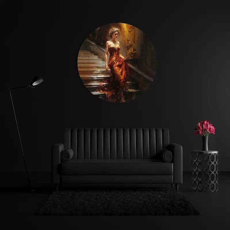 Elegant Printed Glass: Trendy Abstract Woman Design