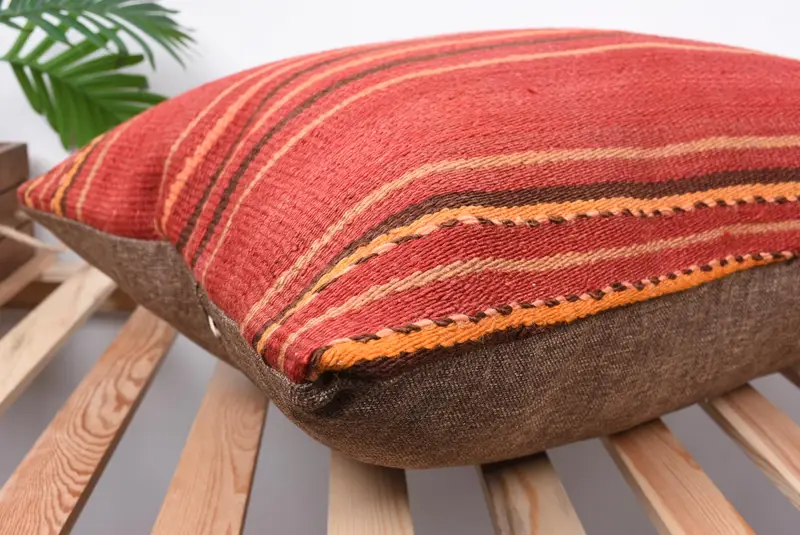 Turkish Rugs Pillow Sham, Office Chair Pillow, Turkish Pillow, 20x28 Red Pillow Cover, Pillow Cover, Floor Pillow, Turkish Kilim Pillow, Gift Pillow - 6