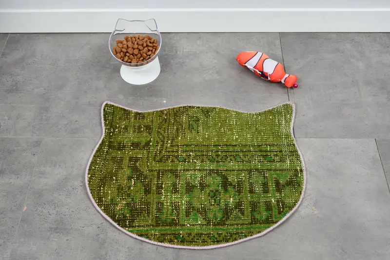 Traditional Bohemian Round Placemat, Green Wool Placemat