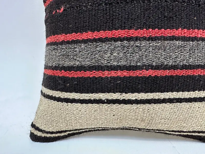 Ethnical Kilim Rug Pillow, Turkish Kilim Pillow, Handmade Rug Seat Pillow Case, Kilim Cushion Sham, 14x14 Brown Pillow Sham, Pillow Case - 2