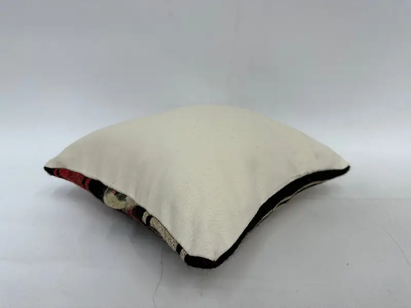 Ethnical Kilim Rug Pillow, Turkish Kilim Pillow, Handmade Rug Seat Pillow Case, Kilim Cushion Sham, 14x14 Brown Pillow Sham, Pillow Case - 7