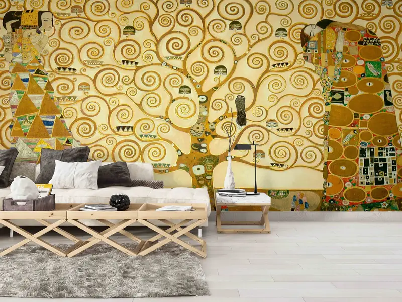 Gustav Klimt Wandabziehbilder, Baumleben Wandbild, Schichtpapierkunst, Klimt Der Baum des Lebens Papierhandwerk, berühmter Wanddruck, Dekor für Wand, - 7