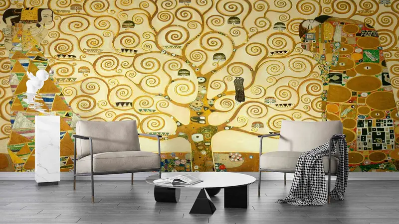 Gustav Klimt Wandabziehbilder, Baumleben Wandbild, Schichtpapierkunst, Klimt Der Baum des Lebens Papierhandwerk, berühmter Wanddruck, Dekor für Wand, - 8
