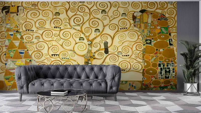 Gustav Klimt Wandabziehbilder, Baumleben Wandbild, Schichtpapierkunst, Klimt Der Baum des Lebens Papierhandwerk, berühmter Wanddruck, Dekor für Wand, - 9