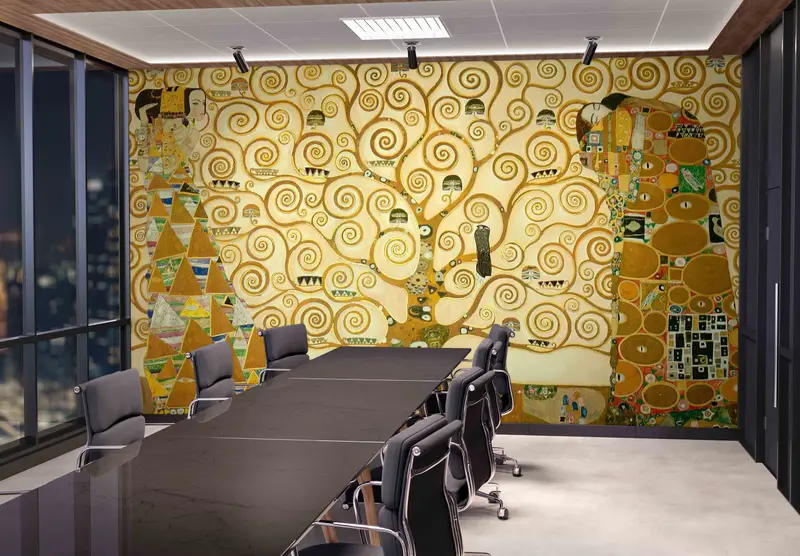 Gustav Klimt Wandabziehbilder, Baumleben Wandbild, Schichtpapierkunst, Klimt Der Baum des Lebens Papierhandwerk, berühmter Wanddruck, Dekor für Wand, - 2