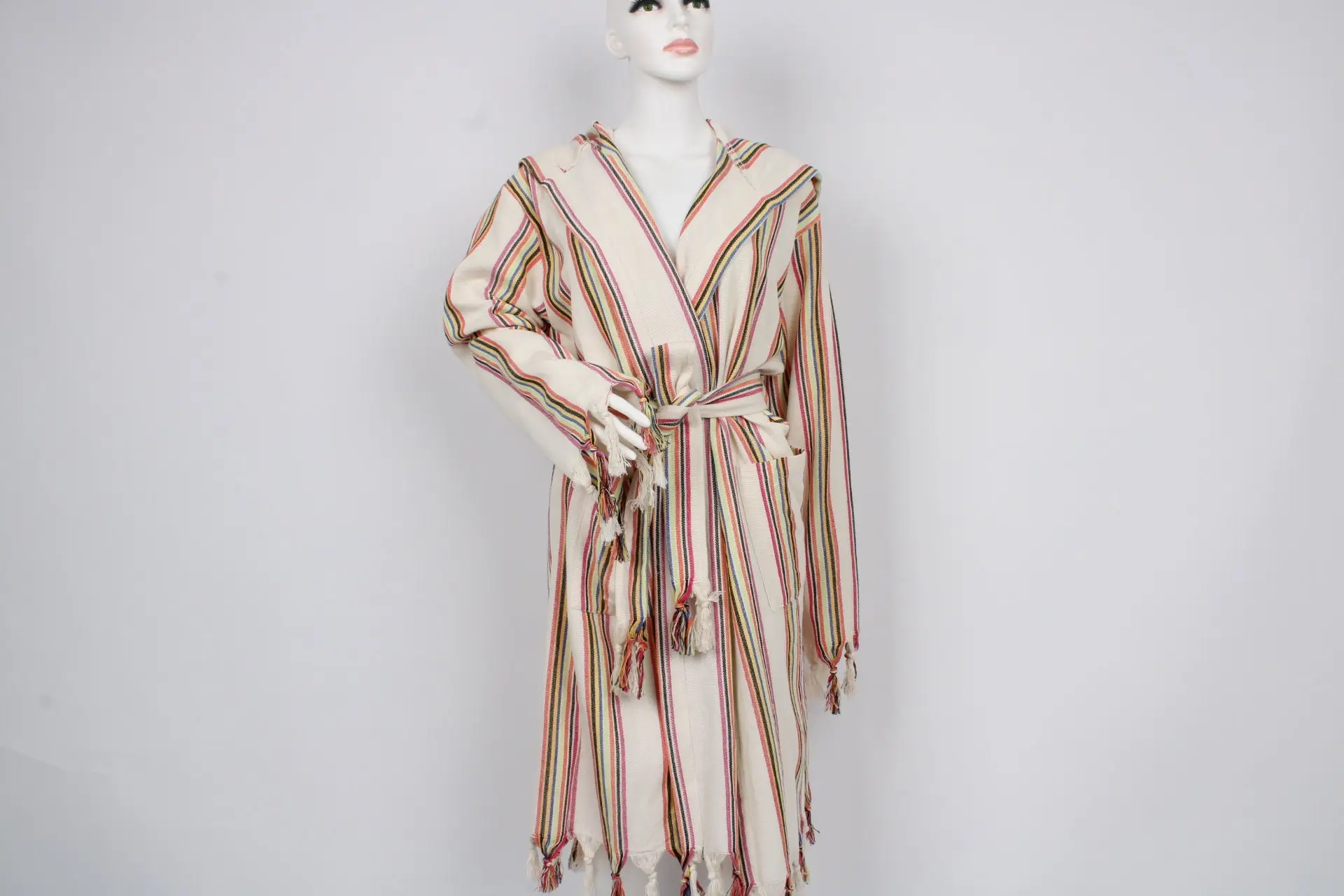 Bachelor Party Gown Beach Cloths Morning Gown Rainbow Hooded Robe - 1