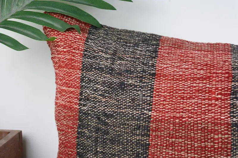 Cushion Cover, Throw Kilim Pillow, Gift Pillow, Pillow for Sofa, Car Pillow, Decorative Throw Pillow Sham, 12x24 Red Pillow Case - 2