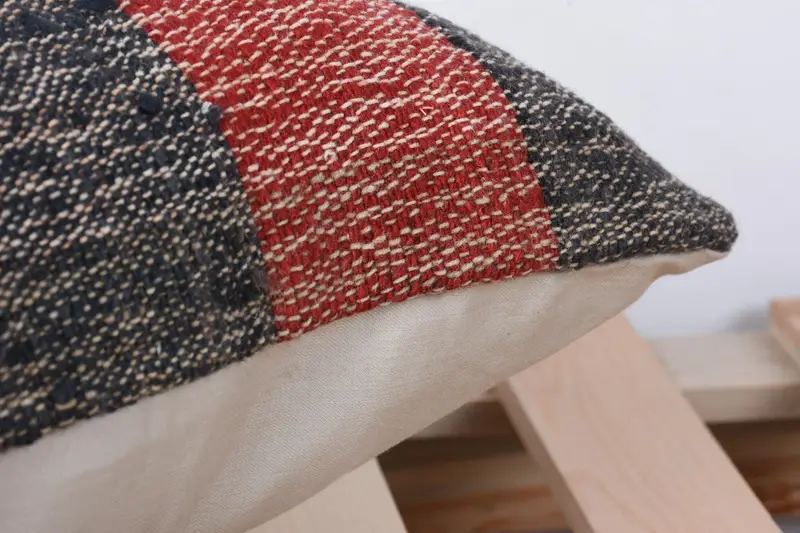 Cushion Cover, Throw Kilim Pillow, Gift Pillow, Pillow for Sofa, Car Pillow, Decorative Throw Pillow Sham, 12x24 Red Pillow Case - 7