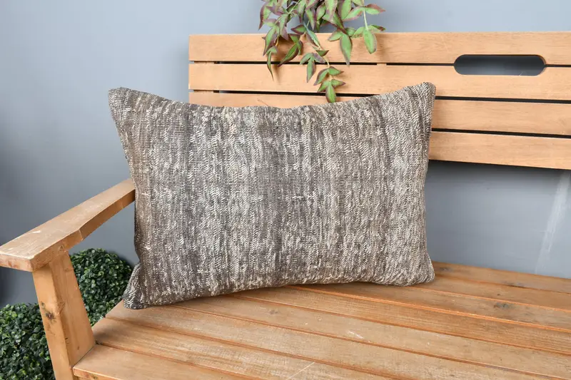 Turkish Kilim Pillow, 16x24 White Cushion Cover, One Of A Kind Pillow Sham, Traditional Cushion Case, Throw Kilim Pillow, Gift Pillow, Pillow Case - 1