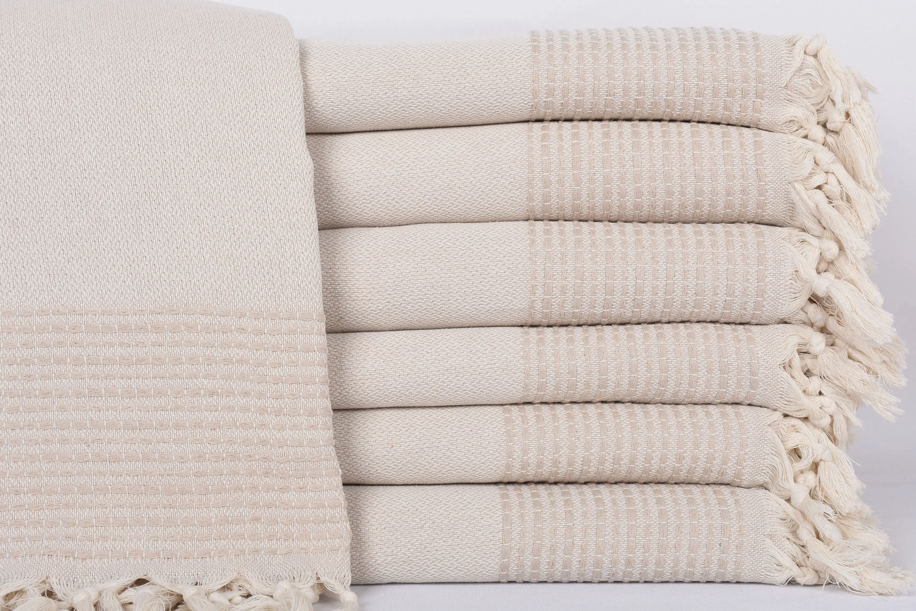 Bachelor Party Gifts Organic Cotton Throw, Light Beige, 95x91 Inches - 1