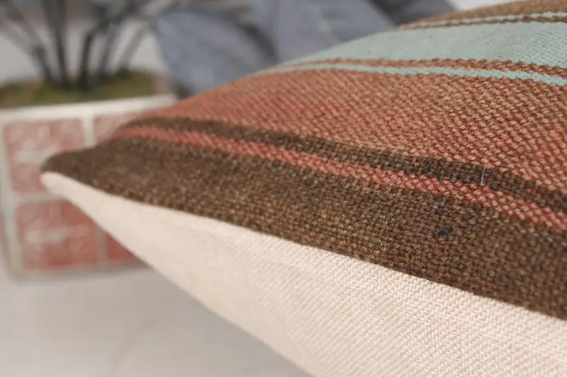 Boho Pillow, Home Decor Pillow, Boho Chic Pillow Cover, Ethnical Kilim Rug Pillow, 16x24 Yellow Pillow Sham, Cushion Case, Bolster Cushion Cover - 7