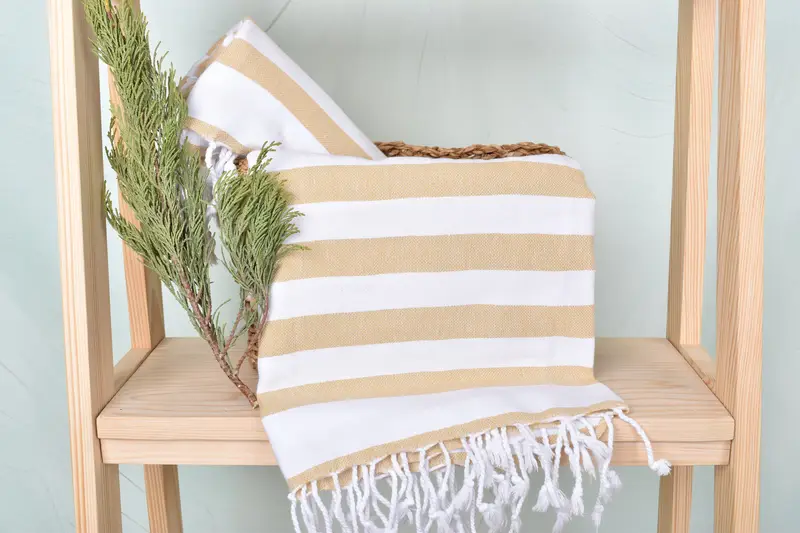 Monogram Beach Towel, Thin towel, Valentines Day Gift Idea, 68x36 Cotton Striped Towel, Luxury Turkish beach towel with fringe, Bath towel - 4