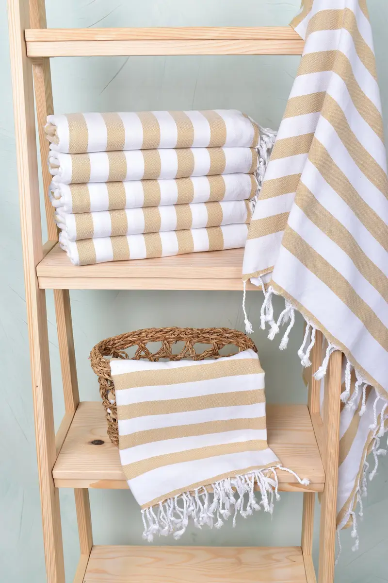 Monogram Beach Towel, Thin towel, Valentines Day Gift Idea, 68x36 Cotton Striped Towel, Luxury Turkish beach towel with fringe, Bath towel - 3