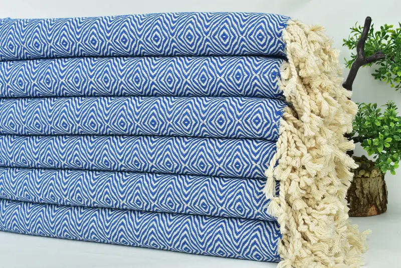 Gift Boxes Towel, Wedding Anniversary Gift, Soft towel, 70x40 Cotton Zigzag Diamond Towel, Bachelor Towel, Bridal Shower Gift, Turkish hand towel - 3