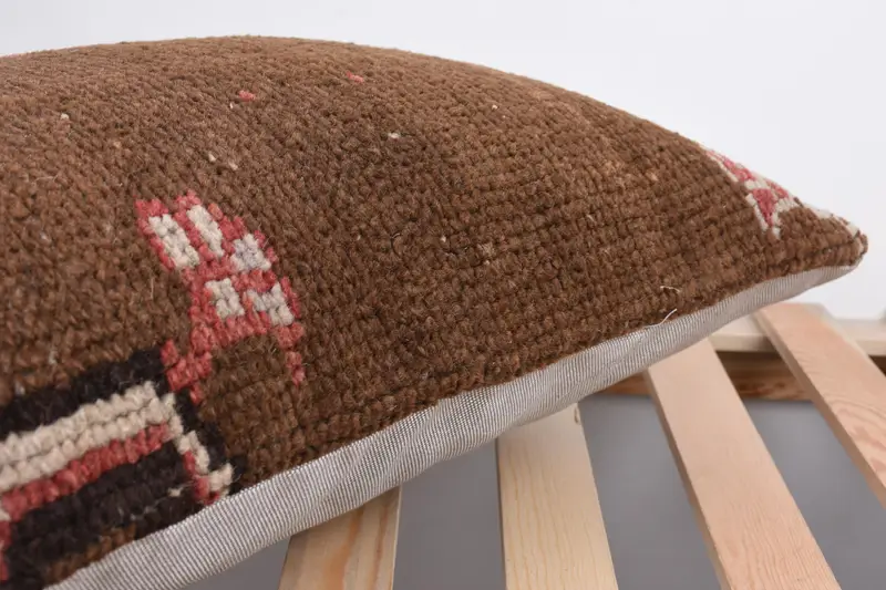 Vintage Kilim Pillow, 16x24 Brown Pillow Cover, Morroccon Kilim Cushion Cushion, Cushion Cover, Handmade Kilim Cushion, Kilim Cushion Sham - 7