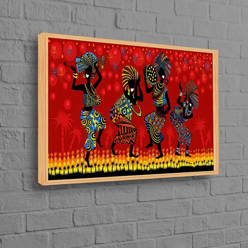 活気に満ちたアフリカの女性ダンサー キャンバス プリント - エスニック ダンス アート