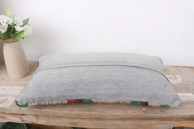 Ethnical Kilim Rug Pillow, Kilim Cushion Sham, Pillow for Sofa, 8x16 Beige Pillow Cover, Cushion Case, Wholesale Pillow Case, Pastel Cushion Cover - 7