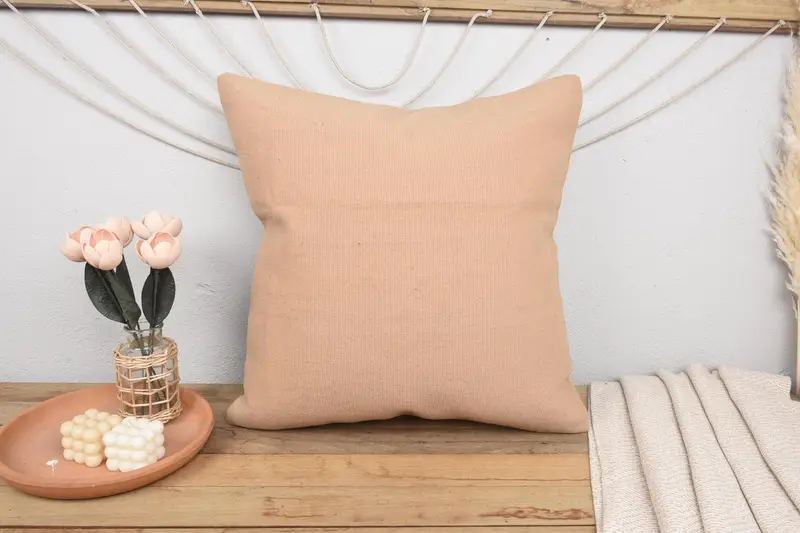 Boho Pillow Sham Cover, Boho Throw Cushion Case, Home Decor Pillow, 24x24 Pink Cushion Cover, Pillow, Throw Kilim Pillow, Authentic Pillow Case - 2