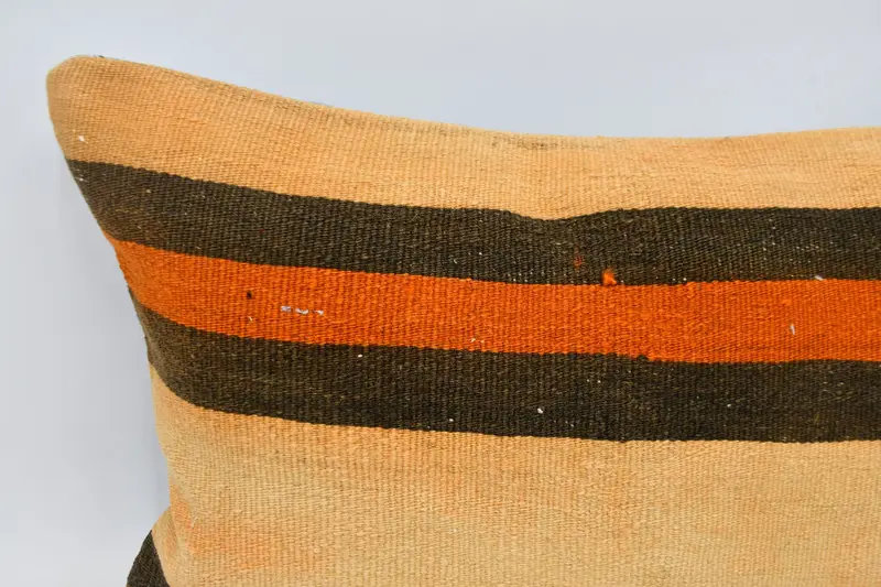 16x48 Beige Cushion Cover, Sustainable Cushion Case, Knitted Pillow Case, Kilim Pillow, Cushion Case, Pillow for Sofa, Ethnical Kilim Rug Pillow - 2