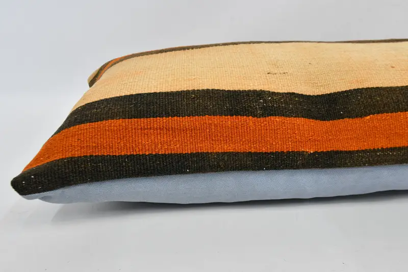 16x48 Beige Cushion Cover, Sustainable Cushion Case, Knitted Pillow Case, Kilim Pillow, Cushion Case, Pillow for Sofa, Ethnical Kilim Rug Pillow - 6