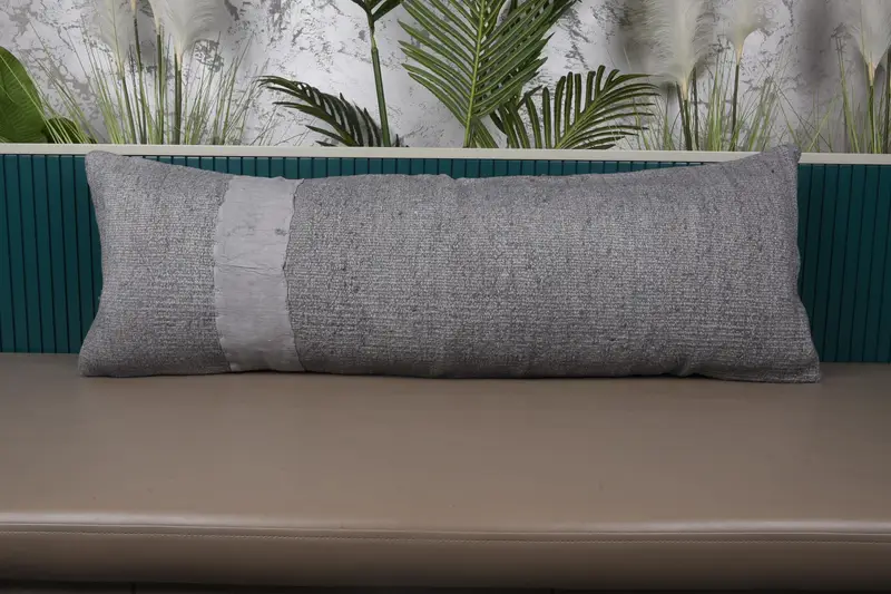 Almohada turca gris, funda de almohada de regalo de 40x120 cm, dormitorio Euro Sham - 1