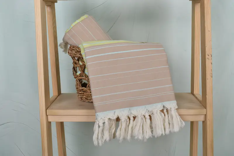 Bachelorette Gifts, 70x40 Cotton Striped Towel, Turkish bath towel, Thin towel, Bridal Gifts, Luxury Turkish beach towel with fringe, Scarf Towel - 4